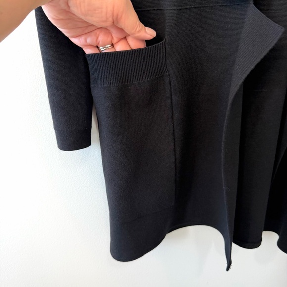 Soia & Kyo Benela Knee-Length Coatigan w/ Lapels Black Open-Front Cardigan Sz S - Picture 7 of 15